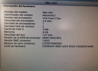 Mac Mini 2010 Apple Argento