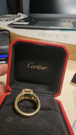 Sortija Cartier Oro 750 Esmeralda Diamantes
