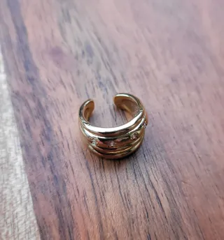 Pendientes y earcuff acero con Circonitas