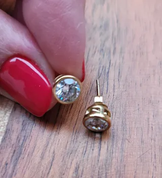 Pendientes y earcuff acero con Circonitas