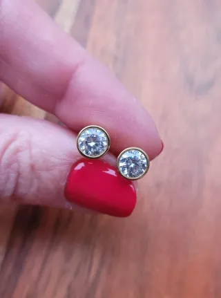 Pendientes y earcuff acero con Circonitas