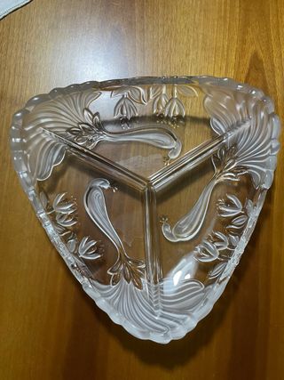 Piatto da portata in vetro decorato