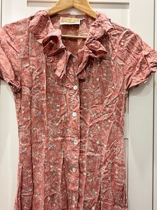 Vestido floral rosa talla S