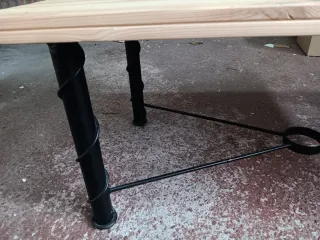 Mesa de centro madera y metal de 100x50 cm.