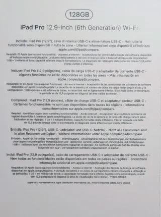 iPad Pro 12.9 6ª Gen 128GB Grigio Wifi + Pencil