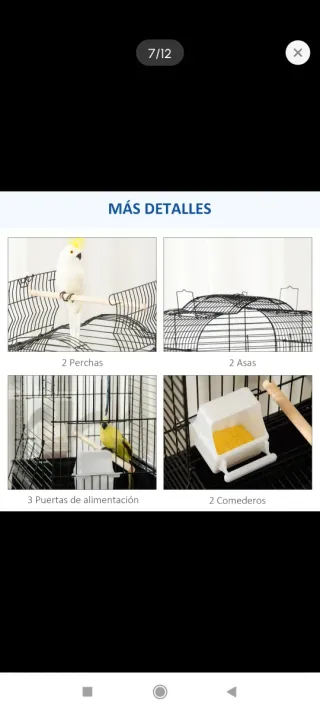 Jaula para pájaros con soporte y ruedas