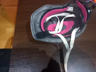Casco bici infantil rosa y blanco