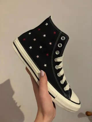 Converse All Star glitter rosa/argento Tg 40