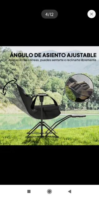 2 Sedie a Dondolo Pieghevoli per Esterno