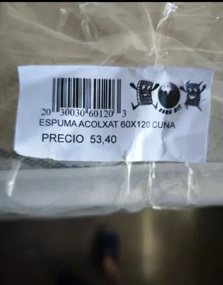 Colchón Cuna 60x120 cm Dulces Sueños Bamboo