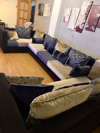 Cortinas Beige y Doradas