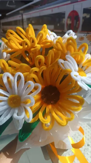 GIRASOLES ETERNOS de terciopelo