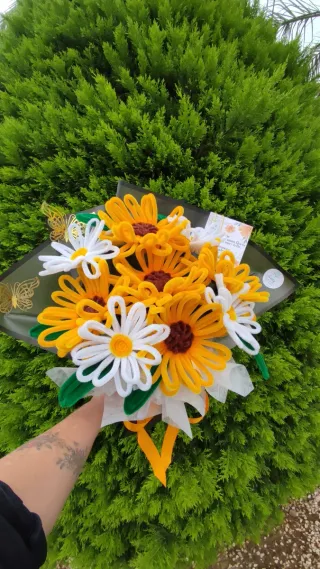 GIRASOLES ETERNOS de terciopelo