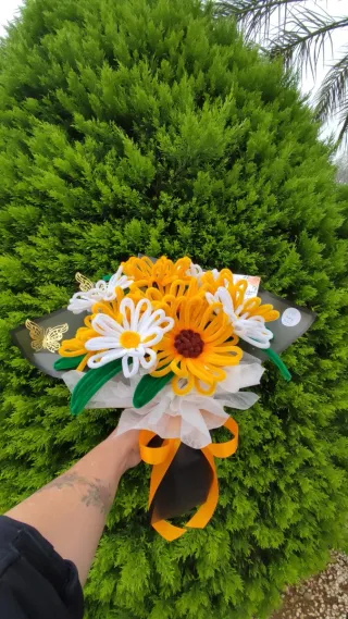 GIRASOLES ETERNOS de terciopelo