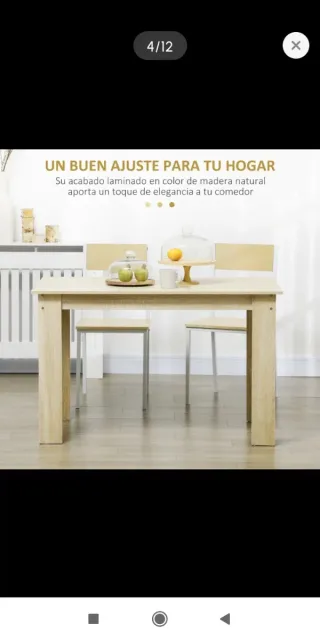 Mesa comedor madera 4-6 personas