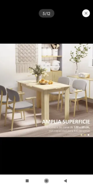 Mesa comedor madera 4-6 personas