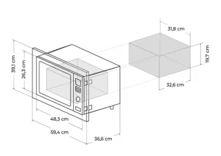 Microondas cecotec grandheat 2350 built in white