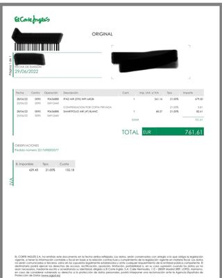 iPad Air 5ª Gen 64GB Blanco + Funda Apple