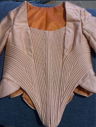 Corpiño fallera naranja