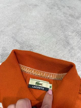 Polo manga larga Lacoste naranja rayas