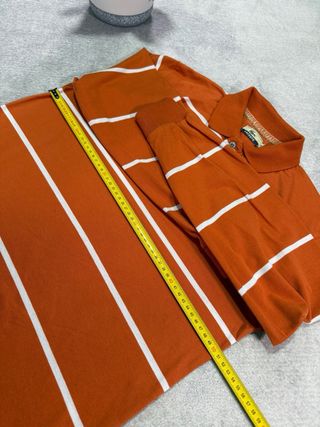 Polo manga larga Lacoste naranja rayas