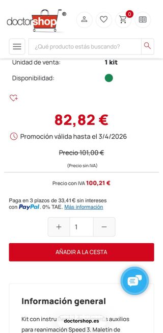 Kit de Reanimación Speed 3 Sin Cilindro