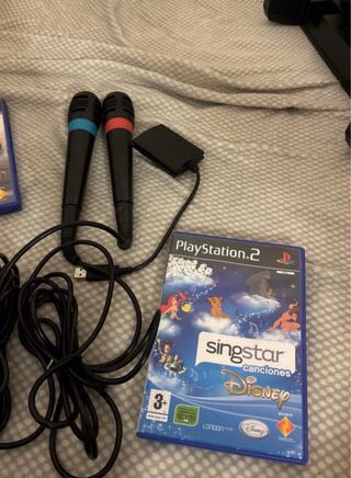 PS2 Completa + Caja + 6 Juegos + Micrófonos
