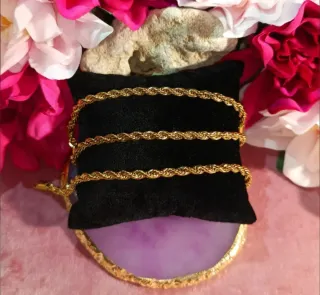 Conjunto Collar y Pulsera Cuerda Chapado 18K