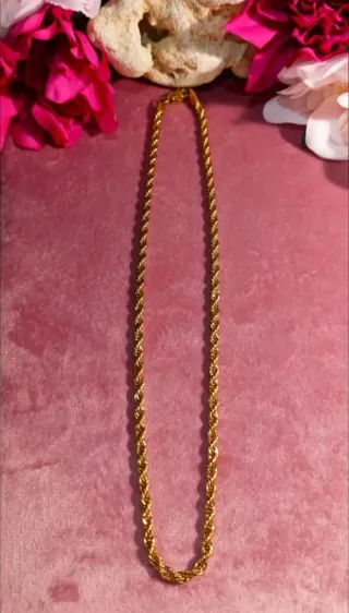 Conjunto Collar y Pulsera Cuerda Chapado 18K