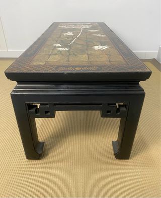 Antigua mesa baja china madera lacada 130x50 cm