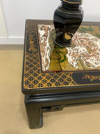 Antigua mesa baja china madera lacada 130x50 cm