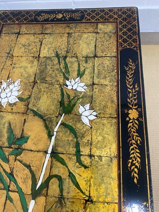 Antigua mesa baja china madera lacada 130x50 cm