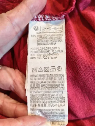 Polo bordeaux fantasia foglie ragazzo taglia S