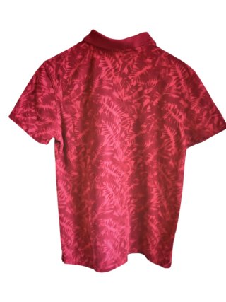 Polo bordeaux fantasia foglie ragazzo taglia S