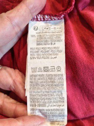 Polo bordeaux fantasia foglie ragazzo taglia S