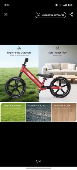 Bici de equilibrio roja bebes