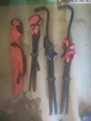 4 Sillas Plegables Tela y Metal