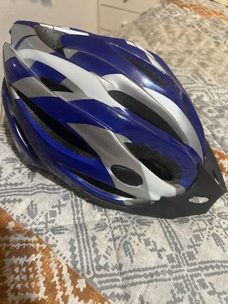 Casco Bicicleta Azul y Plata