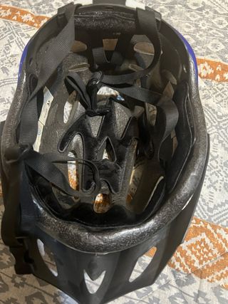Casco Bicicleta Azul y Plata
