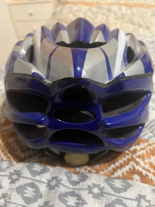 Casco Bicicleta Azul y Plata