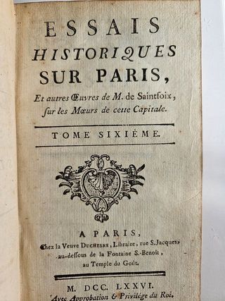 COLECCIÓN ESSAIS SUR PARIS – 6 TOMOS SIGLO XIX