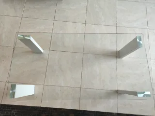 Mesa de centro cristal y metal