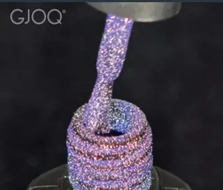 2 Esmaltes Gel Brillo Diamantes Negro brillante y