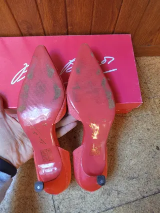 Zapatos de fiesta Pilar Burgos raso coral talla 38