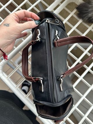 Borsa bauletto in pelle nera