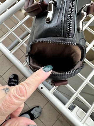 Borsa bauletto in pelle nera