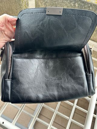 Borsa bauletto in pelle nera