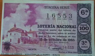 Lotería Nacional 15 Oct 1965 16553