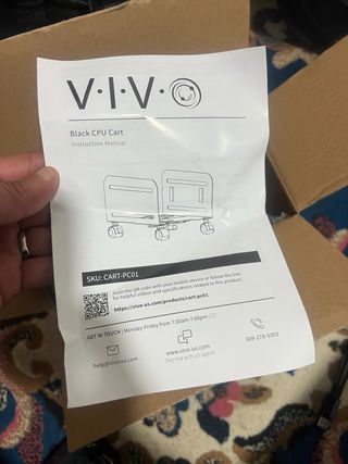 Carrello VIVO CART-PC01 per CPU Nero
