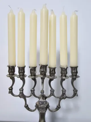 Candelabro hebreo 7 brazos plata